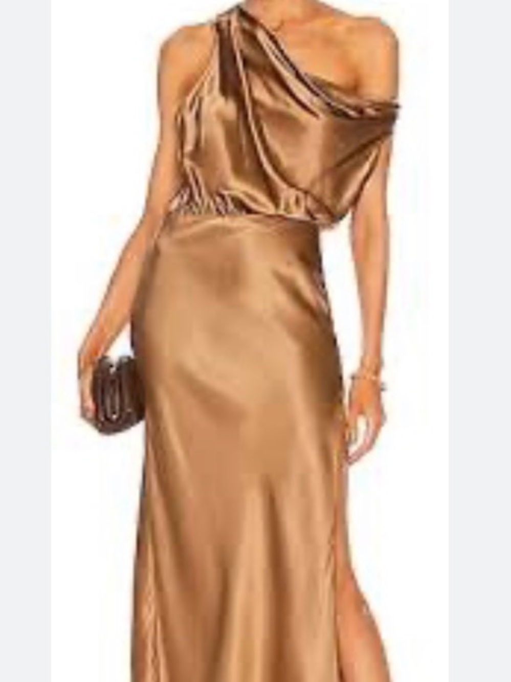The Sei Cowl Midi Dress in Bronze